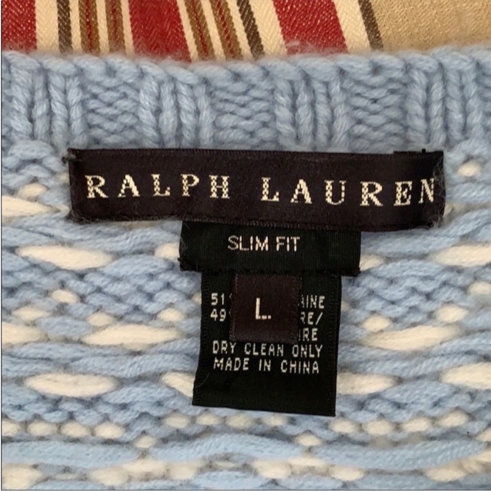EUC Ralph Lauren Black Label Cashmere Blend Fair Isle Slim Fit Crewneck Sweater - Picture 2 of 15